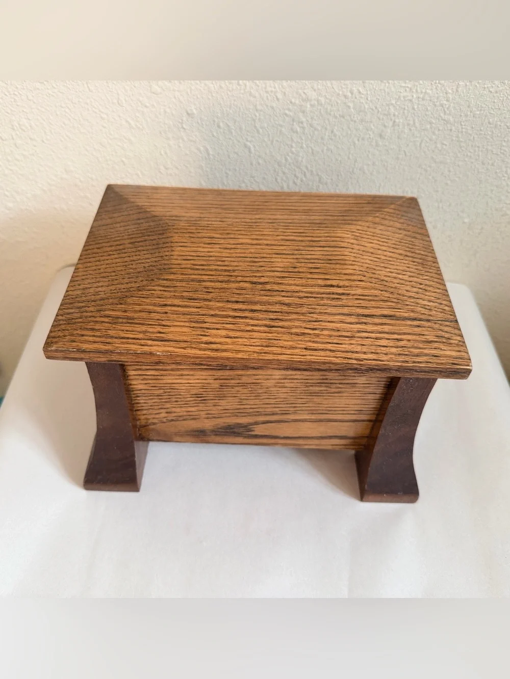 Handcrafted Oak Wood Keepsake Box Rustic Mission Style Storage Box Handmade